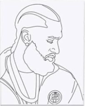 Sketch of Man With Stylish Haircut and Beard