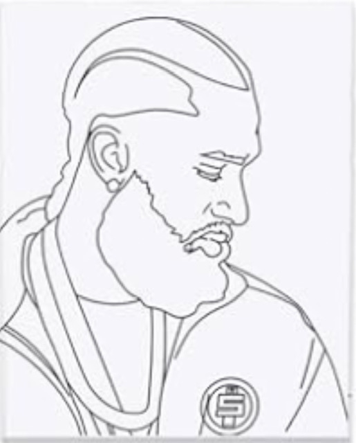 Sketch of Man With Stylish Haircut and Beard